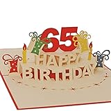 Favour Pop Up Glückwunschkarte zum runden 65. Geburtstag. Pop Up Karte mit Überraschungseffekt. ALTA65R