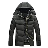 Roselan Herren Winterjacke Steppjacke Jacke gefüttert Atmungsaktiv Casual Outwear Mantel Unifarben Blouson mit Mehrfachtasche für Camping, Angeln, Jag