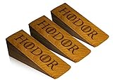 Türstopper Hodor – hält die Tür – Holz natürlicher Stopper – rutschfester Türstopper Keil – Game of Thrones – funktioniert auf allen Oberflächen – Home-Hodor Türstopper. 2 Packungen + 1 Geschenk