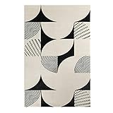 JSJJAUJ Teppich Moderne Art Abstrakter geometrischer Bereich Teppich, Nordic Home Decoration Bodenmatte, Dekoration Villa Teppich in Beige Farbe weicher (Color : 01as Picture, Size : 160x230cm)