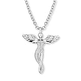 Engelsrufer - Damen Halskette mit Engel Anhänger aus 925 Sterlingsilber, filigrane Frauen und Mädchen Schutzengel Damenhalskette mit Kettenanhänger, echtsilber Schmuck