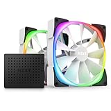 NZXT AER RGB 2-140mm - HF-2814C-DW - Erweiterte Beleuchtungsanpassungen - Fluid Dynamic Bearing - LED RGB PWM Lüfter - Doppellüfter (Beleuchtungscontroller INKLUSIVE) - Weiß