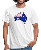 Spreadshirt Australien Flagge Karte Männer T-Shirt, 4XL, Weiß