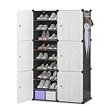 8 Tier Schuhregal, Kunststoff Schuhschrank Regalsystem DIY Modular Schrank Regalsystem mit Belüftungslochdesign für Ihr Zuhause, Büro oder Schlafsaal Heels Stiefel H