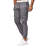 Herren Outdoor Freizeit Trekkinghose Gummibund Herren Arbeitshose Viele Taschen Jogginghose Urban C