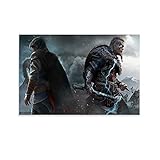 Game Assassin's Creed Valhalla Kunst-Poster auf Leinwand und Wandkunstdruck, modernes Familienschlafzimmerdekor, 30 x 45