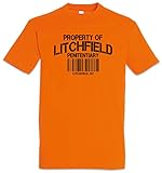 Urban Backwoods Property of Litchfield Penitentiary Herren T-Shirt Orange Größe XL