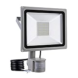 50W LED Strahler Außen, 50W LED Strahler mit Bewegungsmelder 6500K 4000LM Superhell Außenstrahler, IP65 Wasserdicht LED Fluter Scheinwerfer Flutlicht, Außenlampe für Garten, Innenhöfe, Garage, H