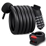 Segway-Ninebot Fahrradschloss 1200 MM/12 MM -lang Kabelschloss mit 5-stellig Zahlenschloss Wasserdicht Sicher Beständig rücksetzbar stelligem Zahlencode Schloss für Fahrräd,Grill, Motorrad, Tü