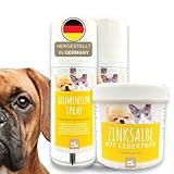 Erste Hilfe Set für Hunde I Silberspray + Lebertran Zinksalbe I Wundspray Salbe Wundschutz Haustier I Silber Spray Wundheilung, Wundsalbe Wunddesinfektion I Sprühpflaster Sprühverband 250 ml 2*100