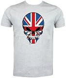 Best of British Union Jack Skull T Shirt, grau - Größe: M