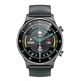 Smartwatch 1.32 inch Touchscreen,wasserdicht fitnessuhr mit Bluetooth,hybrid watch Suitable for Android,ios system,multisportuhr,Monitoring,Herzfrequenzmessung,GPS(Size:Einheitsgröße,Color:Schwarz)