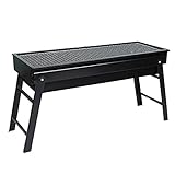 Xuelifra Klappgrill, Edelstahl Holzkohlegrill, Portable Campinggrill, Klappgrill Outdoor BBQ Grills, Mobiler und steckbarer Holzkohle-Grill ür Camping, Trekking, Garten und Outdoor Grill (Black)