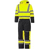Helly Hansen Workwear Warnschutz Wetterschutz-Overall Alta Suit CL3 wasserdichter isolierter Winter-Arbeitsanzug 369 62, gelb, 70665