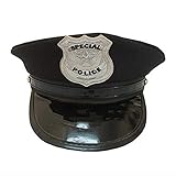 thematys® Polizei Polizist Swat FBI Mütze Hut in schwarz - Police Cap Cappy Kappe Damen Herren Erwachsene perfekt für Karneval, Halloween, Stripper, Mottoparty, Junggesellenabschied, Party & Cosplay