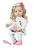 Zapf Creation 706381 Baby Annabell Sophia 43 cm - weiche Puppe mit langen Haaren, Haarband, Haarbürste, Puppenkleid und Puppenlegg