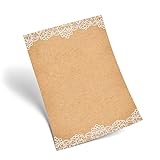 Logbuch-Verlag 25 Blatt Briefpapier vintage SPITZE alt edel Papier DIN A4 antik weiß braun natürlich Bastelpapier Weihnachten Hochzeit Fest Feier Einladung Brief schreib