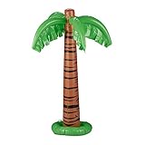 Relaxdays Aufblasbare Palme, coole Pool Deko, Dekopalme zum Aufblasen, sommerliche Partydeko, 80 cm hoch, grün-b