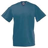 Fruit of the Loom - T-Shirt Valueweight Kurzarm V-Ausschnitt - Herren (M) (Blau matt)