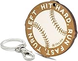 LIKY Baseball – Schlüsselanhänger aus Holz graviert für Damen und Herren Fans von Sport Anhänger Glücksbringer Schmuck für Taschen und Rucksäcke Geschenk zum Geburtstag