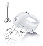 Severin S73822 Handmixer mit Stabmixer-Aufsatz, ca. 300 W, HM 3822, weiß/g