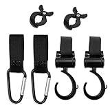 Kinderwagen Haken, LATTCURE Kinderwagen Klammern Haken Clips Stroller Hooks für Einkaufstasche Spielzeug Wickeltasche Winter Decke, Kinderwagen Zubehör (6 Stück)