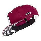 Nebelkind Snapback Cap Sturmmaske Graffiti Weinrot Schwarz Kappe 6-Panel One S
