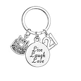 Geburtstagsgeschenk, Live Laugh Love Birthday Schlüsselanhänger für Frauen und Mädchen, inspirierendes Geschenk für Freunde, Frauen (21. Geburtstag)