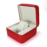 ROUHO Rote Uhr Box Schmuck Box Uhr Display-Box Uhr Aufbewahrungsbox Für Omeg