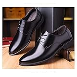 XUXIU. Business Oxford Lederschuhe Männer Atmungsaktiv Gummi Formale Kleid Schuhe Männliche Büro Hochzeit Wohnungen Schuhe (Color : Brown, Shoe Size : 8)