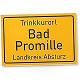 DankeDir! Trinkkurort Bad Promille - Kunststoff Schild Lustige Geschenkidee Geburtstagsgeschenk Bester Freund Sauf Kumpel Kleines Geschenk Männer Mallorca-Party Zubehör Deko Trinksp