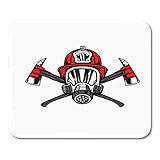 Gaming Mouse Pad Feuerwehr Feuerwehrmann Helm Feuerwehrmann Hut Rettungsabteilung Rechteck Mausmatte Rutschfeste Gummibasis MousePads für Computer, Laptop