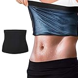 Rhino Valley Taille Trimmer Bauchweggürtel, Elastisch Fettverbrennung Schweißgürtel aus Neopren Schwitzgürtel mit Sauna Waisttrainer für Damen Herren Figur Taillen Training Abnehmen, 2XL/3XL Schw