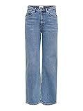 ONLY Damen Jeans ONLJUICY Life HW Wide Leg NAS365 - Comfort Fit - Blau - Medium Blue Denim W25-W33 98% Baumwolle, Größe:30W / 34L, Farbvariante:Medium Blue Denim 15234743