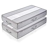 Babylovit 2 Stück Unterbett Aufbewahrungstasche mit Sichtfenster | Kleideraufbewahrung & Organisation | Aufbewahrung von Bettdecken, Kissen & Wäsche | Tasche für Umzug