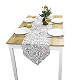 Premium Tischläufer Frühling modern| Skandinavische Deko Tischdecke Frühling 35x140 cm | qualitative Frühlingsdecke aus Stoff für das Wohnzimmer | Tischdecke hat Fleckschutz und ist abwaschb