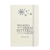 Helen Keller Notizbuch mit Zitat über Freundschaft und Schneeflocken im W