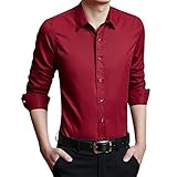 Trachtenhemd Herren Modern Urban Klassisch Business Slim Fit Männer Langarm Herbst Winter Revers Strickjacke Einfarbig Täglich Arbeit Leichtes Bügeln Herren H