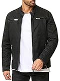 Red Bridge Herren Jacke Übergangsjacke Bikerjacke gesteppt Schwarz L