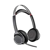 Plantronics - Voyager Focus UC mit Ladestation (Poly) - Bluetooth Dual-Ear-(Stereo)-Headset mit Bügelmikrofon - USB-A, kompatibel mit PC/Mac - Aktive Geräuschunterdrückung - Teams (zertifiziert)