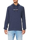 Tommy Jeans Herren TJM Straight Logo Hoodie Kapuzenpullover, Marineblau (Twilight Navy), 46