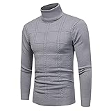 KBUY Herren Rollkragen Pullover Langarmshirt Feinstrick Sweater Rollkragen Freizeit Slim fit Basic Männer Pullover Herren Rollkragen Langarm T-Shirts Pullover Baumwolle Sweatshirt Unterzieh Einfarbig