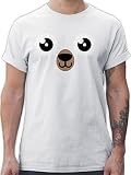 Karneval & Fasching Kostüm Outfit - Bär Karneval Kostüm - XL - Weiß - bären Tshirt Herren - L190 - Tshirt Herren und Männer T-S