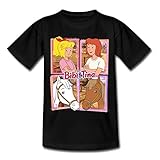 Spreadshirt Bibi Und Tina Mit Amadeus Und Sabrina Kachelmotiv Kinder T-Shirt, 122-128, Schw