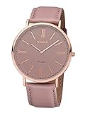 Oozoo Vintage Armbanduhr mit Lederband 44 MM Rose/Pinkgrau/Pinkgrau C7342