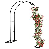 Rosenbogen Torbogen Rankhilfe Gartenbogen Rankbogen, 140x230cm Metall Stabil Rosenhilfe für Rosen und Kletterpflanzen, Freistehend Rosengestell für Garten Dekoration, Pulverbeschichtet W