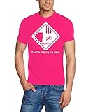 Gravity Wants to Bring me down - Big bang Theory ! T-Shirt pink-Weiss Gr.XL