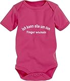 Schnizler Playshoes Unisex Baby Body 1/4-Arm 'Finger wickeln,' Rosa, 62/68