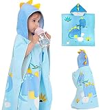 SUPGOMAX Kapuzen Badeponcho, Kind Poncho Handtuch, Baby Kapuzen Strandtücher, Cartoon Saugfähig Kinder Strandtuch, Kind Badetuch mit Kapuze für Strand Schwimmen D