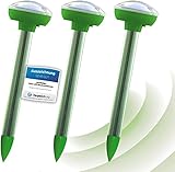 ISOTRONIC Solar Maulwurfschreck 3er Set Wühlmausfrei Wühlmausschreck Wühlmausvertreiber Wühltierfrei Wühltiervertreiber mit Vibration gegen Maulwurf Maus ON / OFF - S
